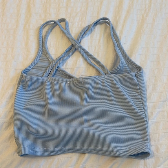 Blue ribbed crop top - Picture 2 of 3
